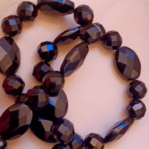 Heavy Strong Faceted big Black Onix beads Necklace